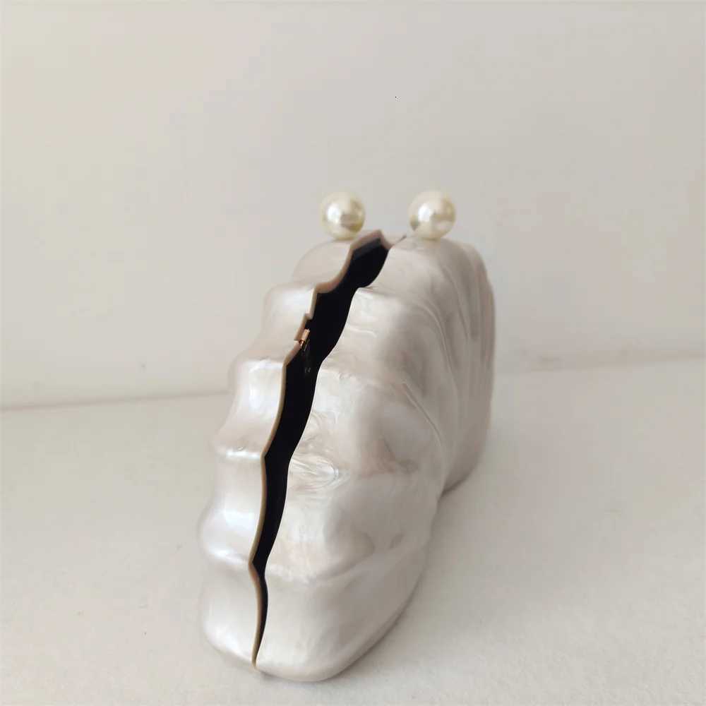 Original Shell Half Room Acrylic Beaded Bag Box Clutches Party Evening Purse Women Shoulder Travel Beach Mini Summer HandbagsZ260317