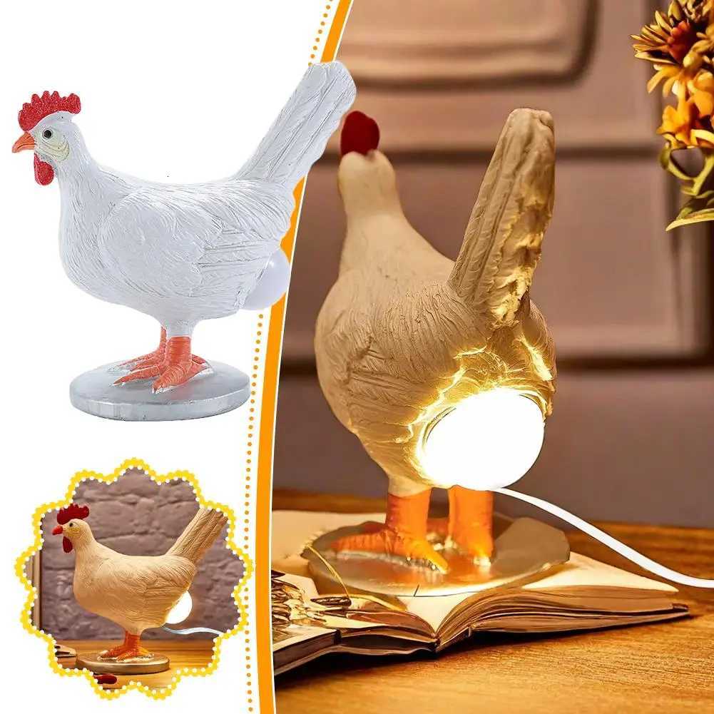 Funny Chicken LED Night Light Simulated Animal Funny Easter Home Decor Easter Novelty Party Ornaments Chick Lamp Childrens Gift H260318