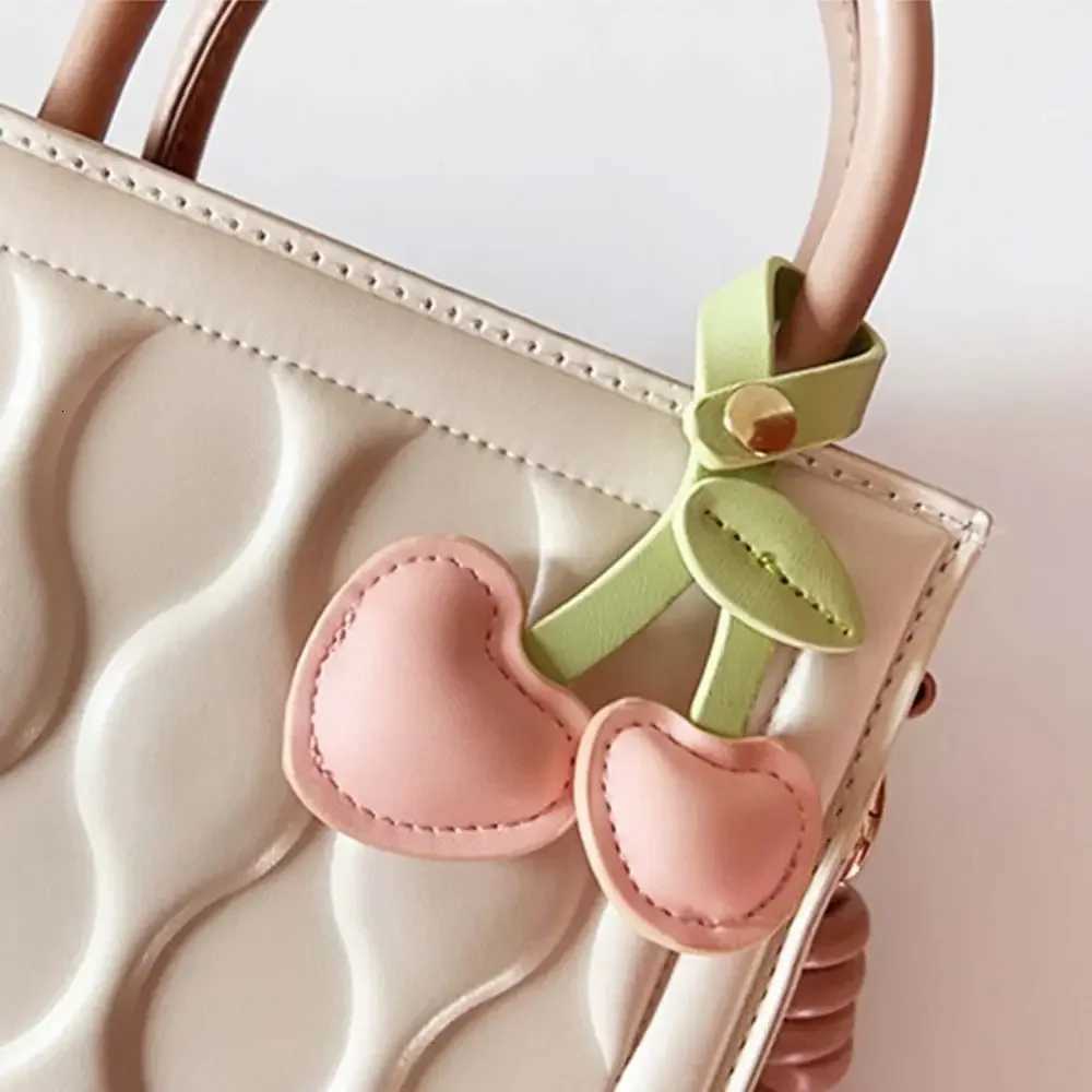 Peach Heart Cherry Key Chain Bag Pendant Decoration Keychain for Women DIY Craft Accessories Car Keyring H260318 - view 3