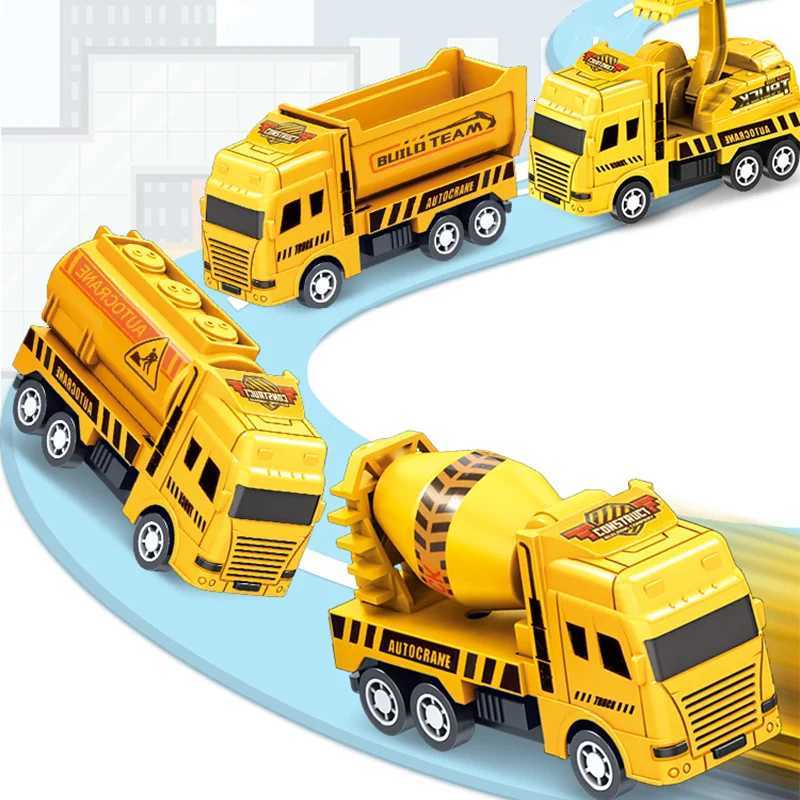 1 Pc Educational Cars Children Kid Pull Back Toy Warrior Engineering Vehicle Model Four Mini Cars Y260316
