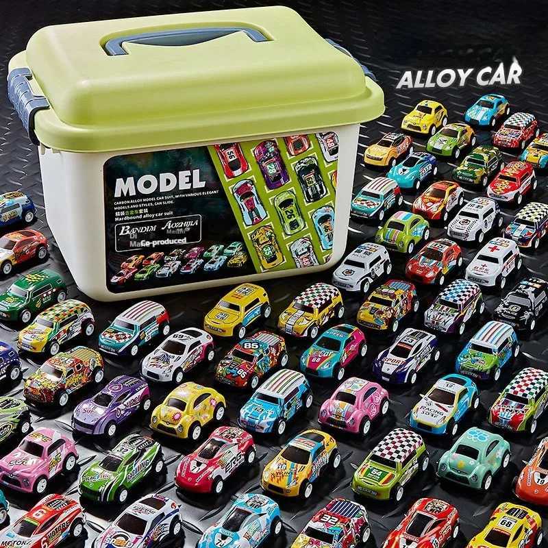 30PCS 50PCS Mini Alloy Car Model Set with Storage Box Diecast Cars Toys for Boys Sliding Inertia Vehicle Children Toy Kit Gifts Y260316
