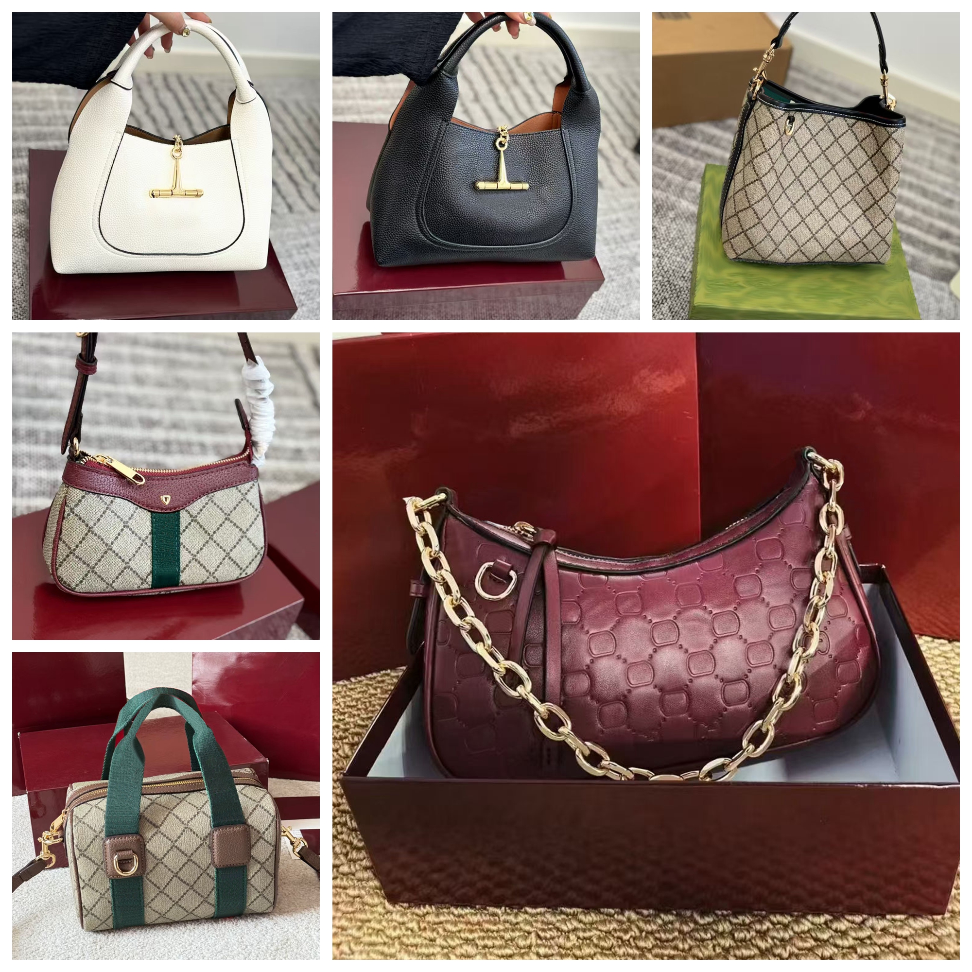 Designer Bag Luxury Purse 5A Woman Handbag Brand Shoulder Bag Gold Hardware Gold Chain Tote Bag Clutch Crossbody Purses Green Red sac S820 03