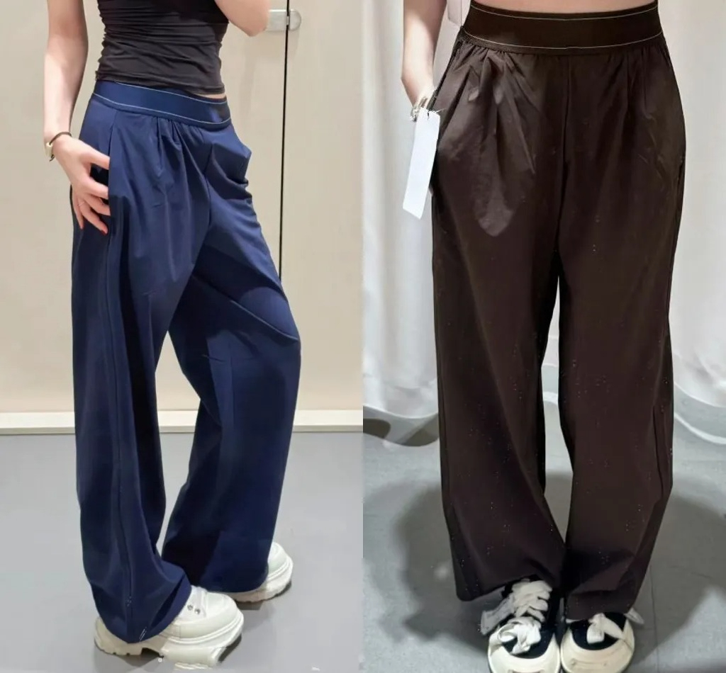 US Stock Designer Sweatpants women set Yoga Sports Active Pants High-Waist Full-length Studio Trousers Straight-Leg Suit Up Trouser Weekend City Jogger Shorts Vest
