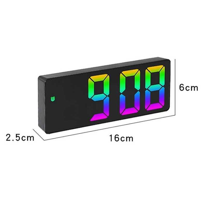 Led Mirror Digital Alarm Clock 12/24 Hours Adjustable Brightness Colorful Large Screen Desk Clocks Bedroom Desktop Decoration D260318