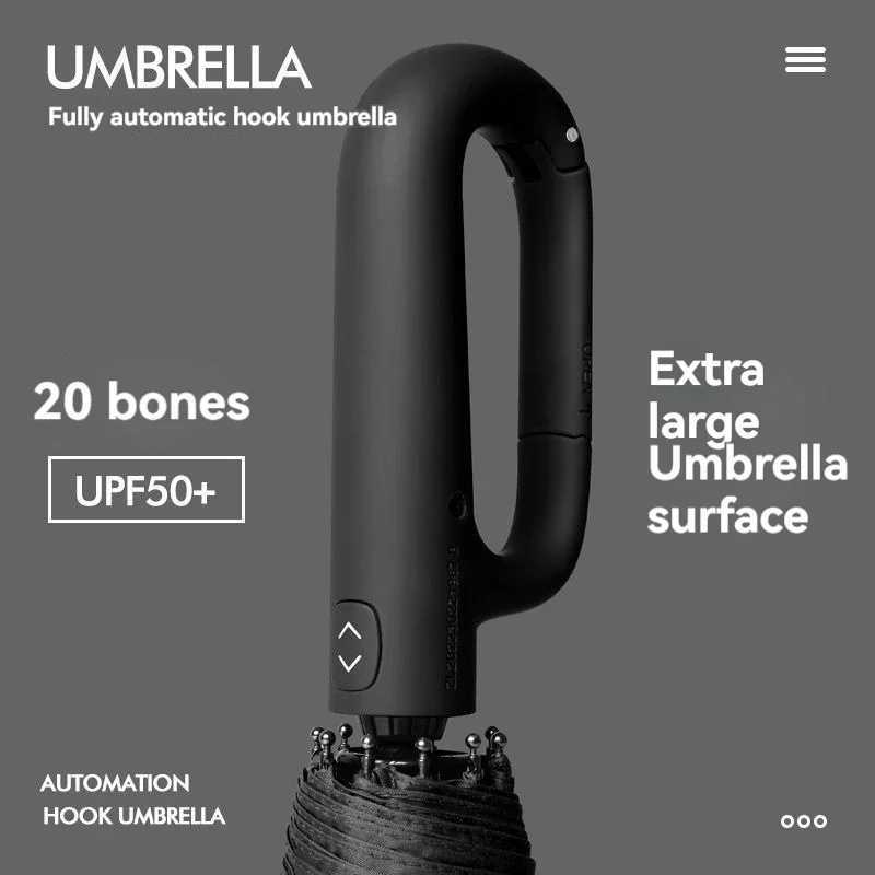 Automatic Umbrella for Men Women Fully Automatic Folding Large Rib Strong Sunshade Double Umbrella with Ring Buckle Design H260318 - view 5