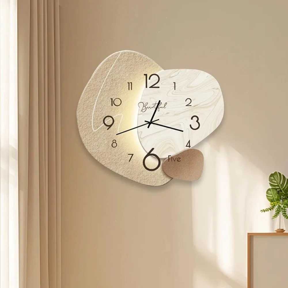 Modern Nordic Wall Painting Light Easy to Read High-end Digital Wall Clock Decorative Wall Hanging Clock Restaurant D260318