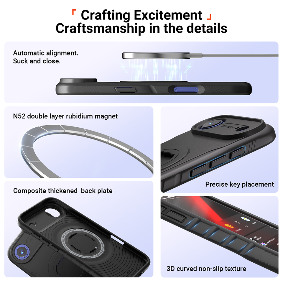 Heavy Duty iPhone 17Air Case Compatible with Quad Lock Brackets - High Stability for High-Speed Motorbike & Off-Road MTB Mountain Bike