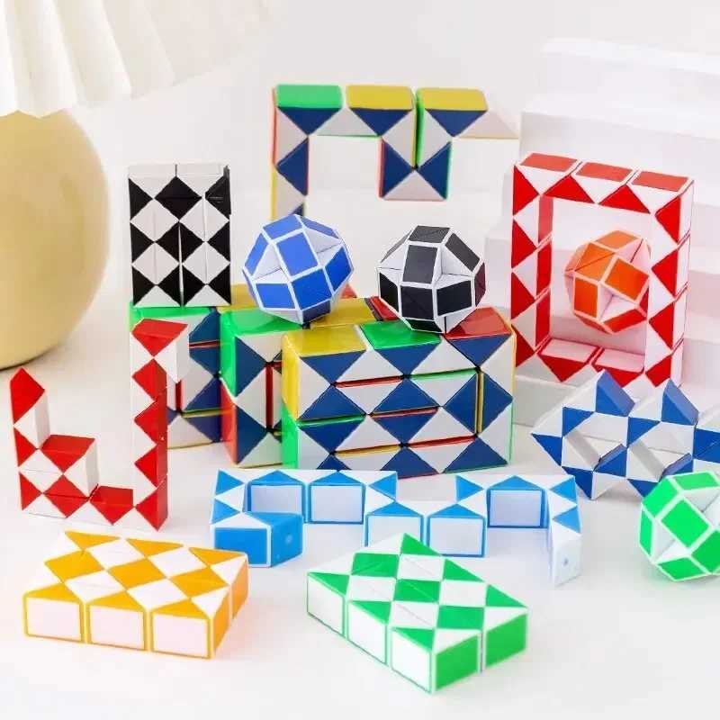 10pcs Variety folding magic cube magic snake ruler childrens birthday party educational toys school rewards H260314