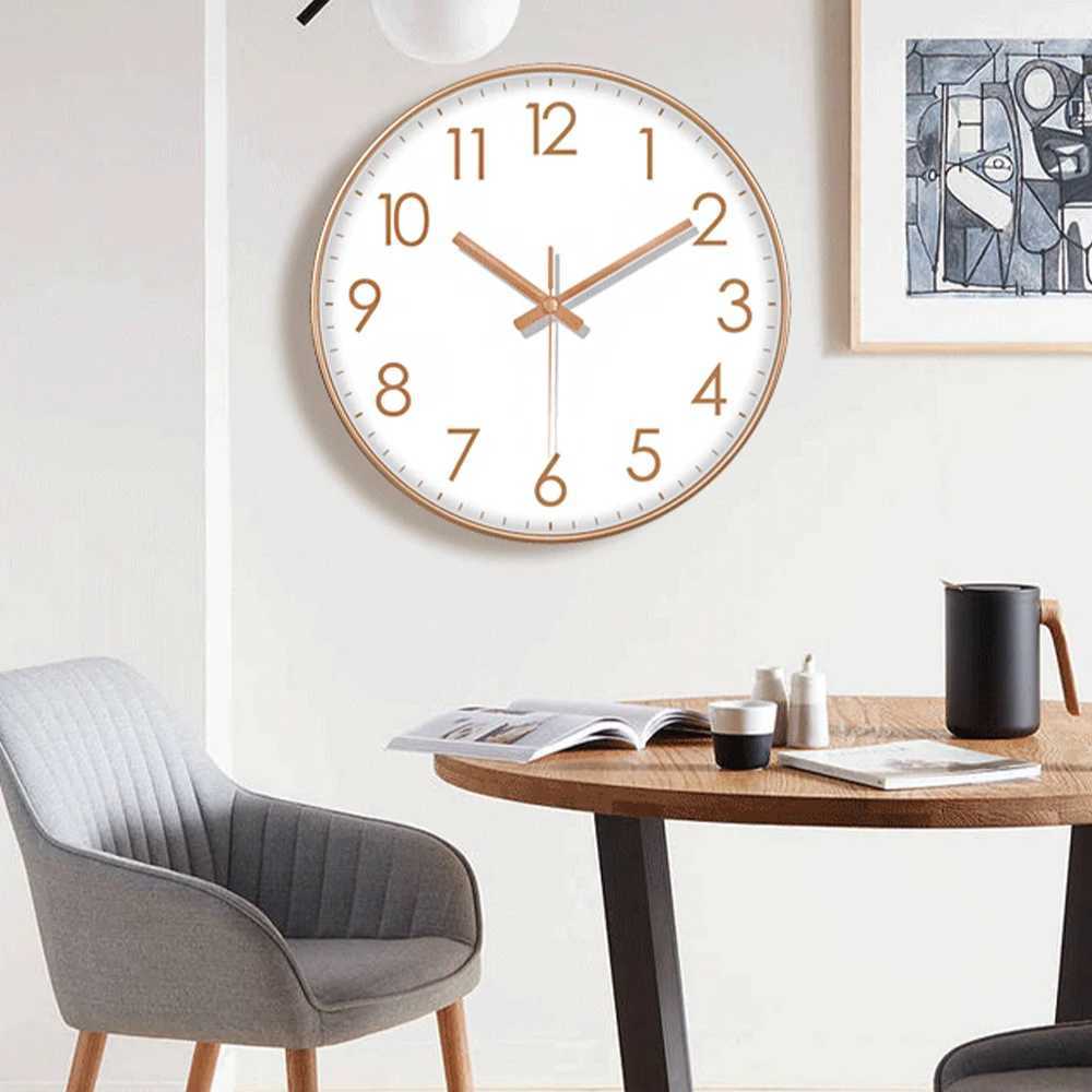 12 Inch Simple Quartz Wall Clock With Large Numbers Easy To Read Clock Modern Silent Non Ticking Wall Mounted Home Decoration D260318