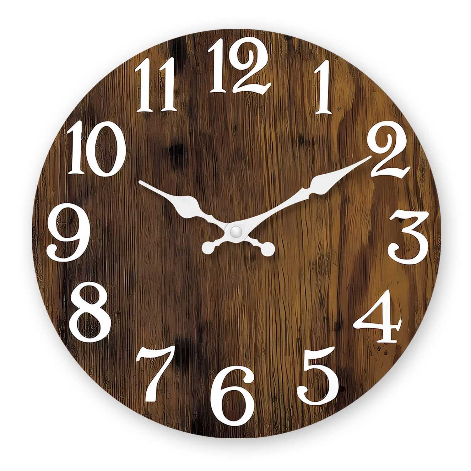Pattern Wooden Wall Clock Living Room Bedroom Kitchen Home Decoration Wall Clock Silent Quartz Clock Holiday Gift 10 Inches 12 Inches 14inch 16inch N 