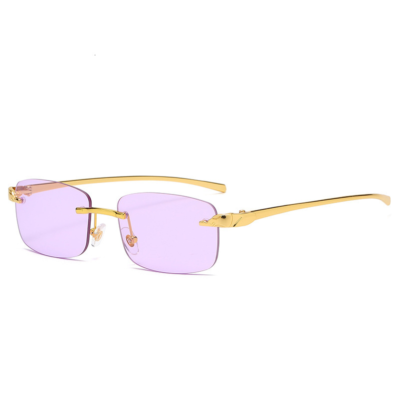 Luxury Brand Designer Sunglasses 2070 New Leopard Head Frameless Sunglasses European And American Fashion Cut Edge Glasses Personality Street Style Tr