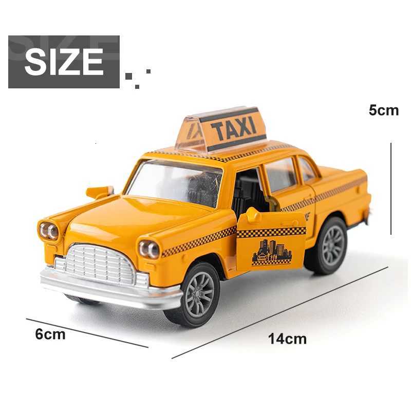 1/32 Retro Taxi Model Car Alloy Miniature Toy Car Diecast Vehicle Collection Baby Toys For Kids Childrens Day Gift Y260316