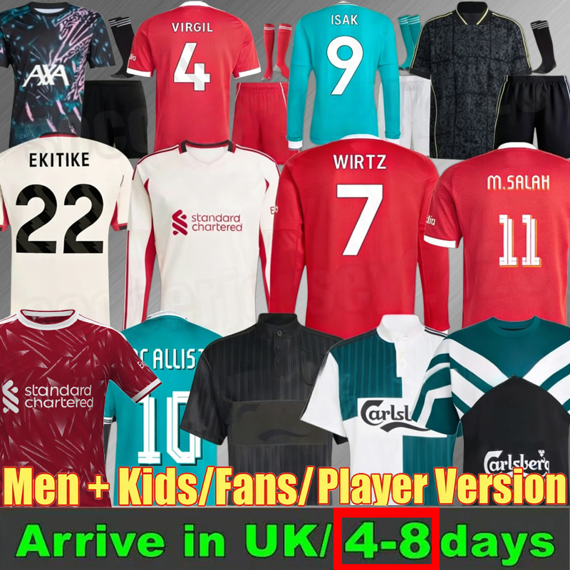 25 26 27 MAC ALLISTER red soccer jersey DIOGO JOTA EkitikE 2025 2026 football shirt Luis DIaz SZOBOSZLAI A.BECKER FRIMPONG Wirtz Kerkez kids kit uniforms 2027 Home away
