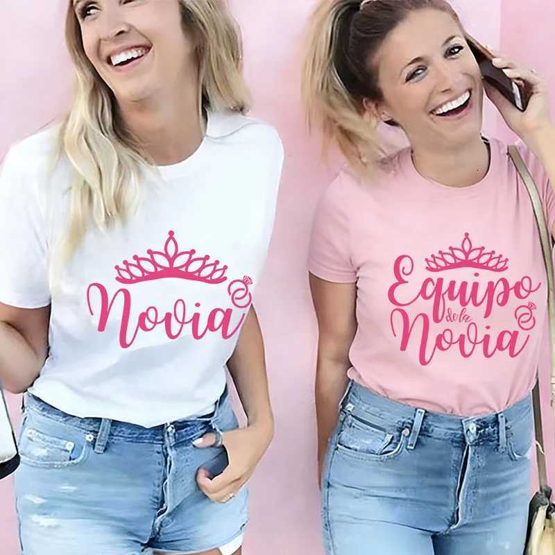 Spanish Crown Graphic Tees Women Bachelorette Wedding Party Tops Bridal Party Team Bride Tribe Casual Short Sleeve T-ShirtsT260317