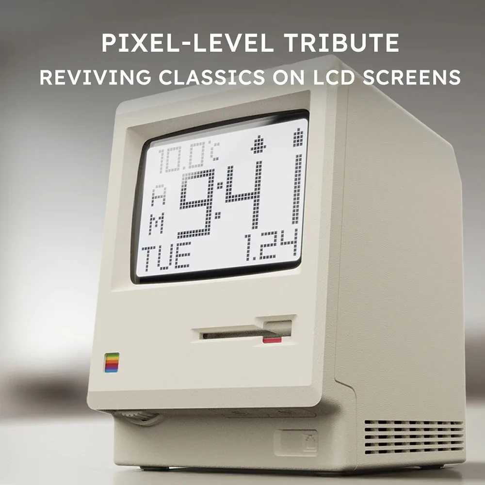 60 hours Standby Retro Maclock Alarm Clock Student Specific Wake-Up Artifact Desktop Decor Electronic Display Creativity Clock D260318