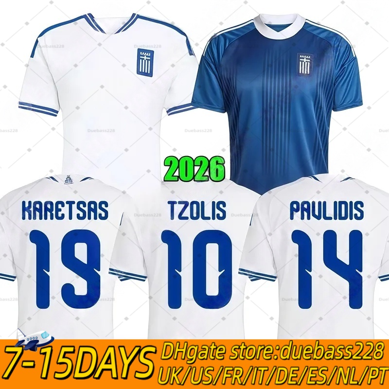 Greece 26 27 Honduras Soccer Jerseys 2026 2027 Hellenic National Team Home Away TZOLIS BAKASETAS PAVLIDIS KARETSAS TSIMKAS Fans Men Football shirt Kit 16-4XL