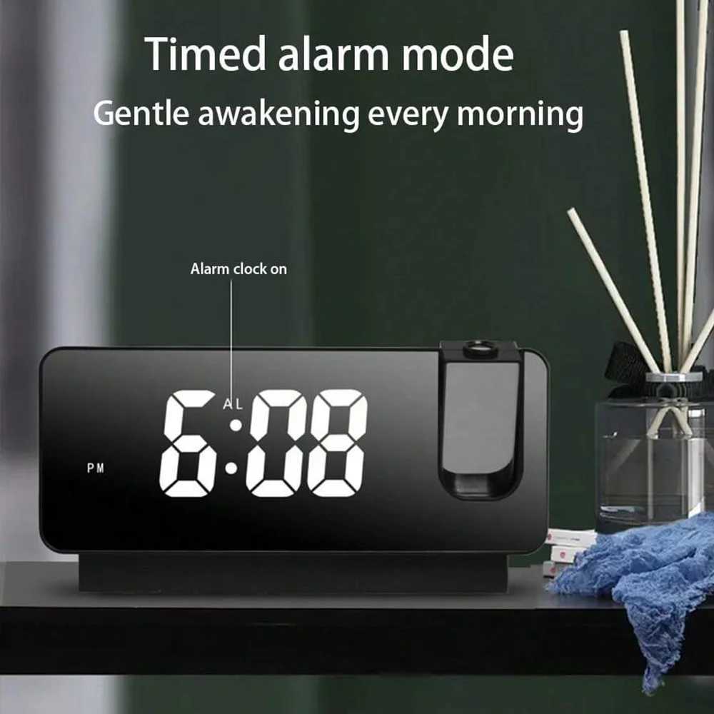 Multi-function Projection Electronic Clock Luminous Silent Alarm Clock Student Bedside Table Clock Home Desktop Decoration D260318