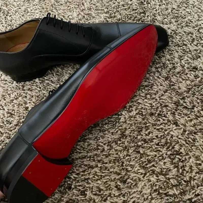 Red Sole Men Shoes Leather Black Brown Oxfords Square Toe Lace-up Wedding Dress Shoes for Men with Men Shoes ManZ260317