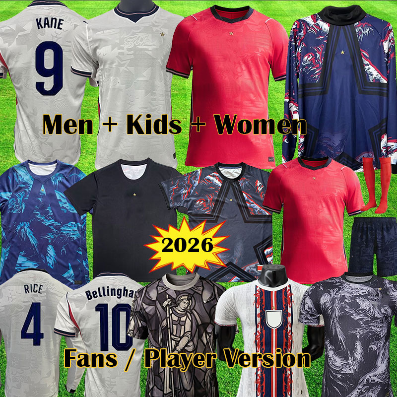 3XL 4XL 2026 ENGLAND Kit BELLINGHAM KANE ENGLANDS Soccer Jerseys SAKA Player Version PALMER RICE Football Shirts MAINOO FODEN kids Women equipment kit top uniform