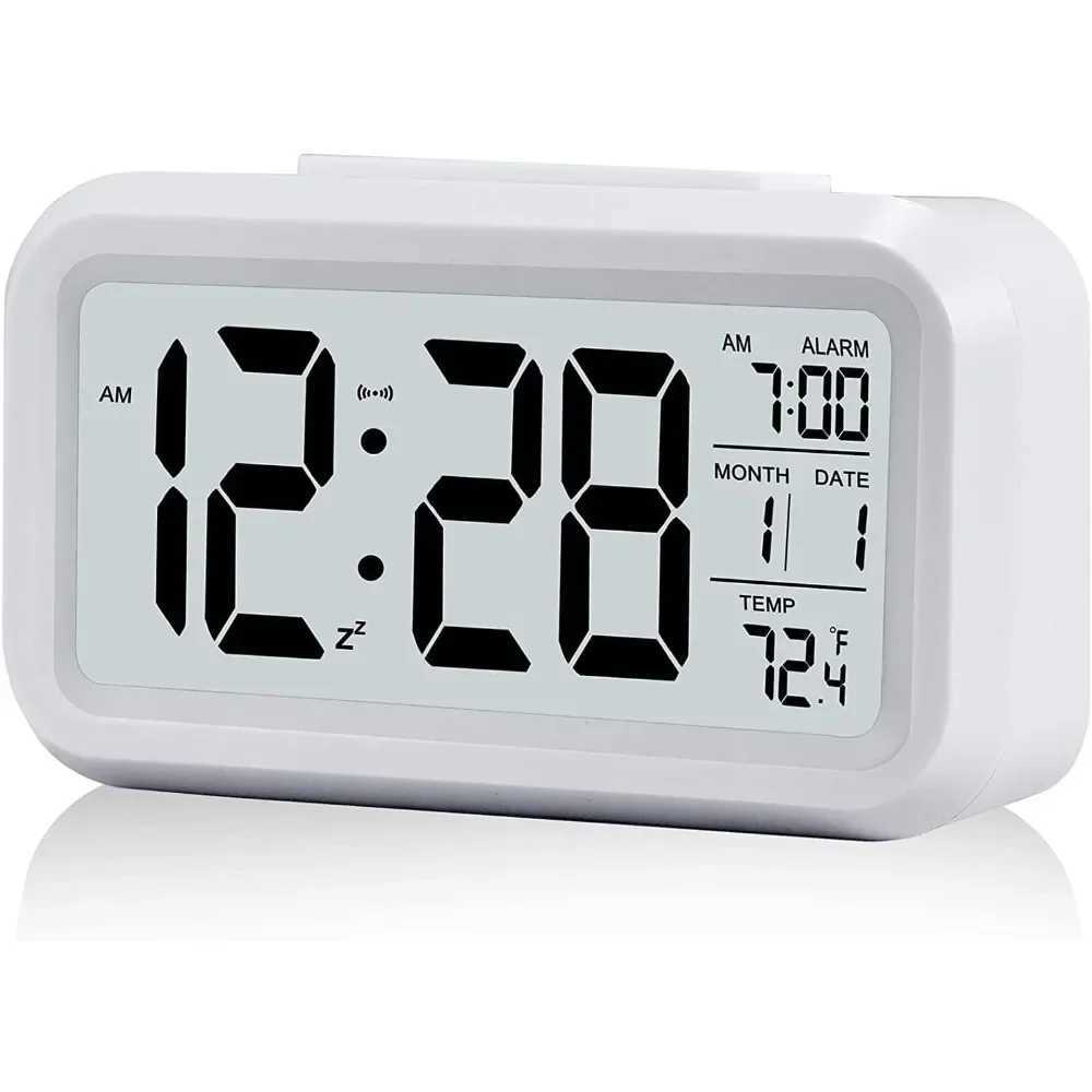 LED Electronic Digital Alarm Clock Backlight Snooze Calendar Clock Screen Desktop Table Clocks for Home Office Digital Alarm D2603181
