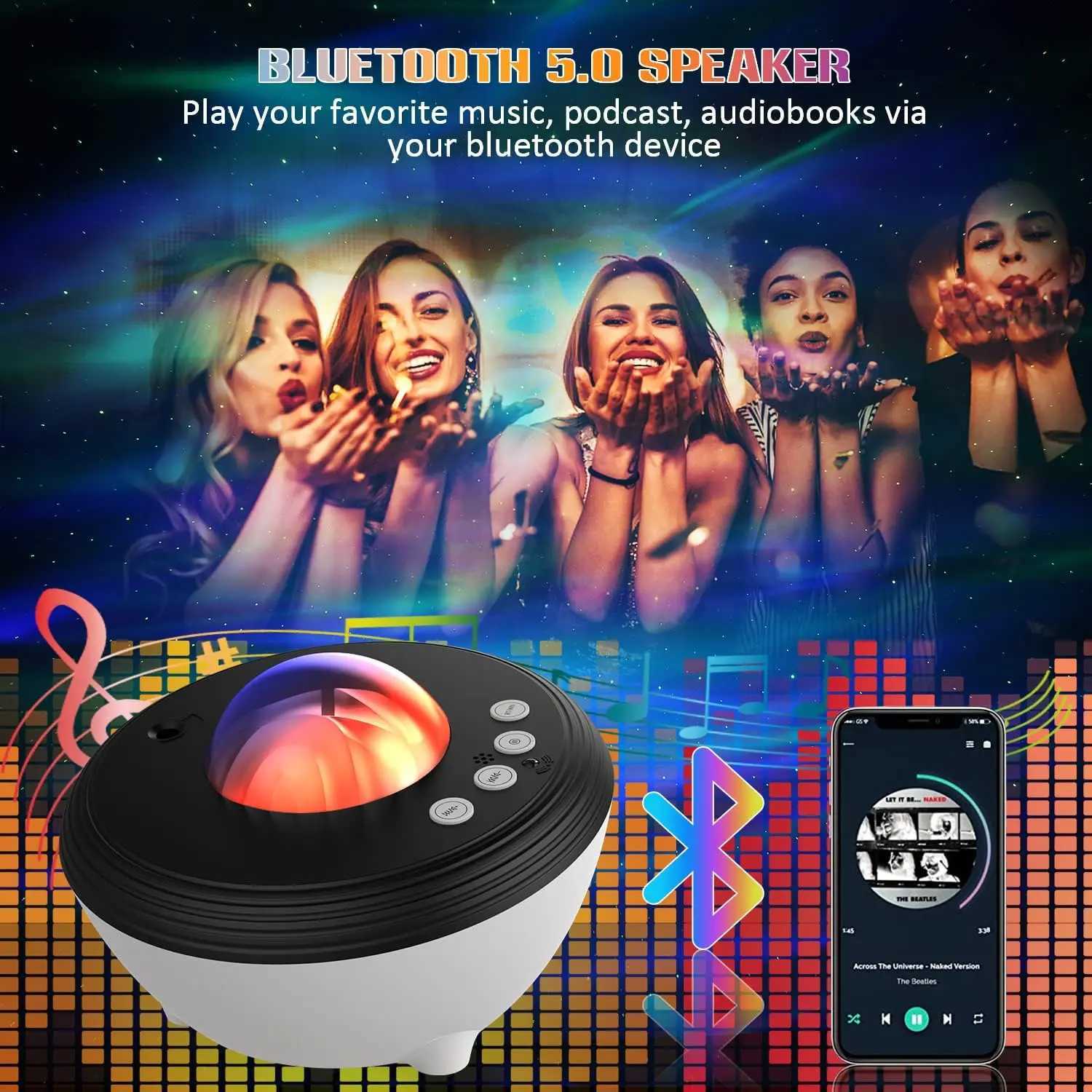 Star Projector Northern Light Aurora Projector With Bluetooth Function and Remote Control Galaxy Light Projector for Kids Adults H260318