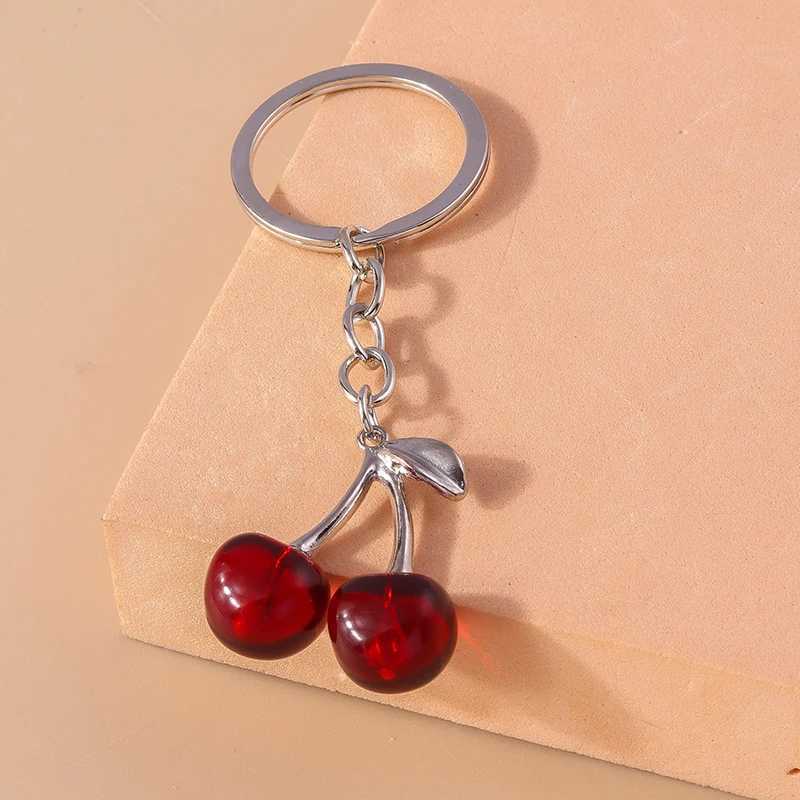 Fashion Crystal Fruit Cherry Keychains for Car Key Souvenir Gifts for Women Men Handbag Pendants Keyrigns DIY Accessories H260318 - view 5