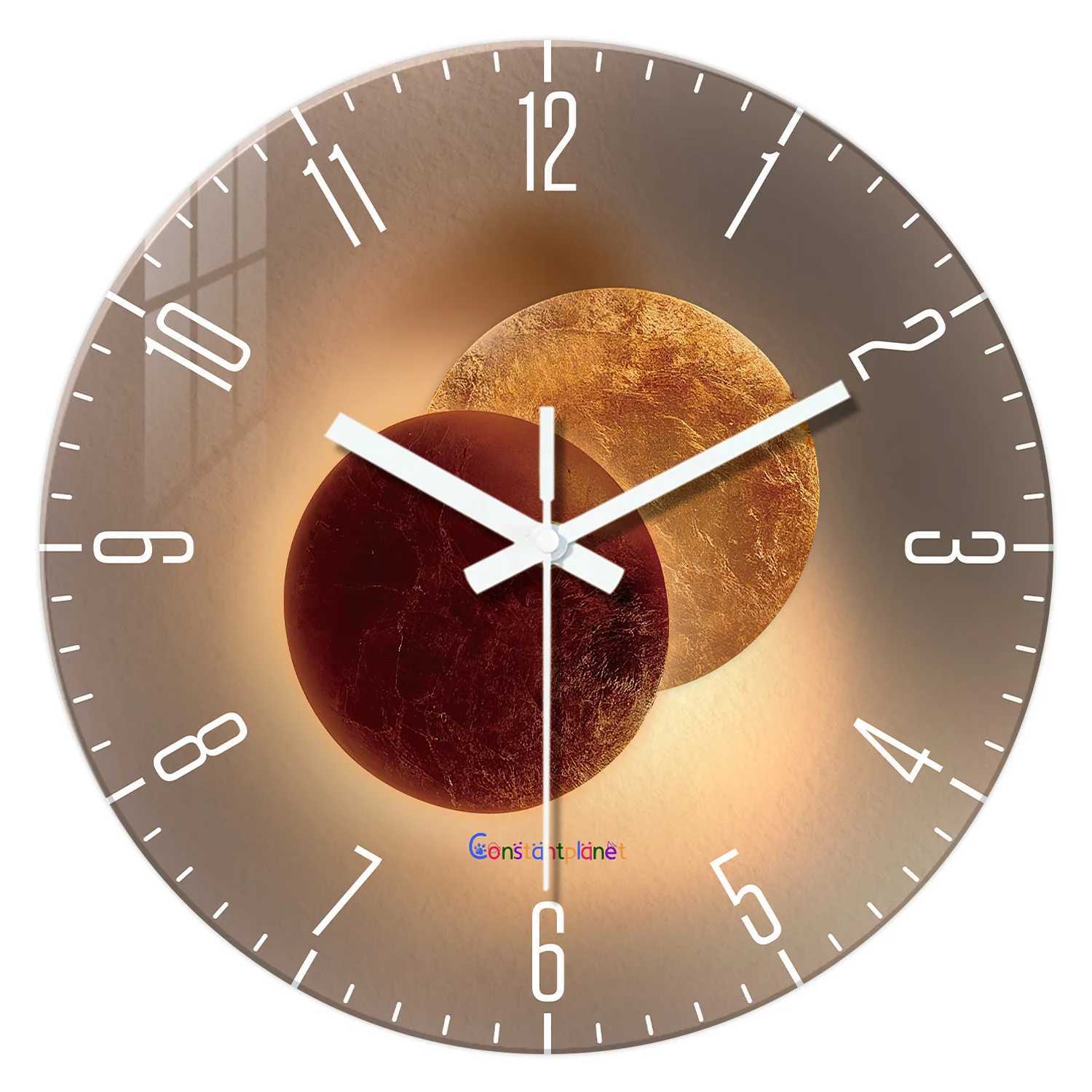 Pattern Tempered Glass Wall Clock for Living Room Bedroom Kitchen Home Decoration Silent Quartz Clock Holiday Gift 12 Inches 14 Inches 16inch Bat D260