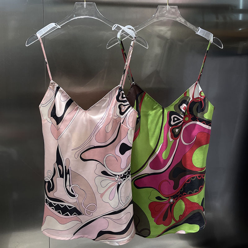 Y2K Sleeveless Camisoles Tanks Women Designer Mixed Prints Cape Top Summer Vacation Beach Yacht Party Dress