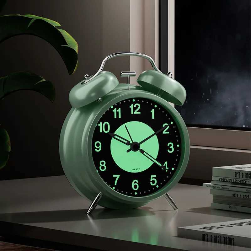 3 inch Luminous Alarm Clock Students Kids Alarm Clock Strong Wake-Up for Elderly Silent with Night Light Battery Powered D260318