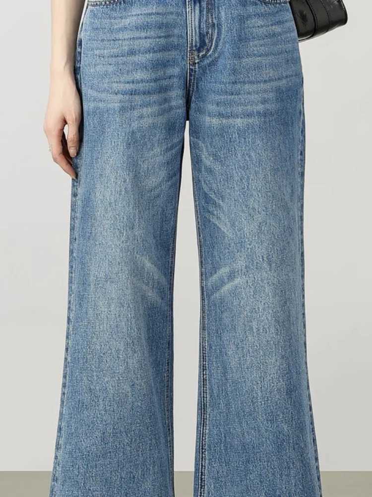 SENTUBILA Womens High Waist Straight Leg Jeans Autumn 2026 Cotton Denim Retro Vintage Slim Fit Trousers Collection W53NE2047T260317