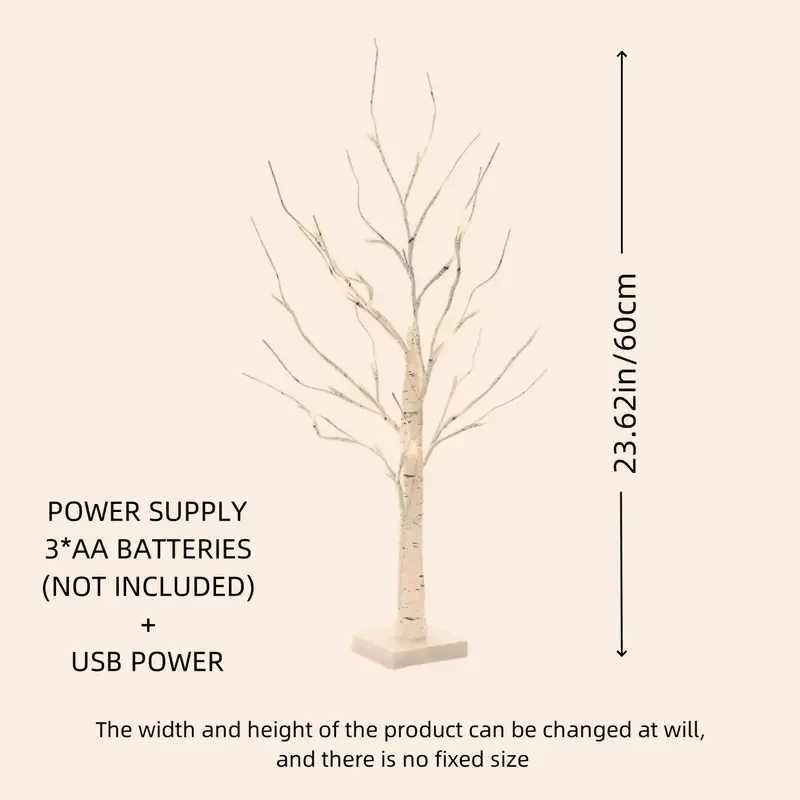 24 Led Easter Twinkling Tree Fairy Light Birch Tree Branches 3AAUSB Powered Tree Lamp For Party Bedroom Chirstmas Decoration H260318