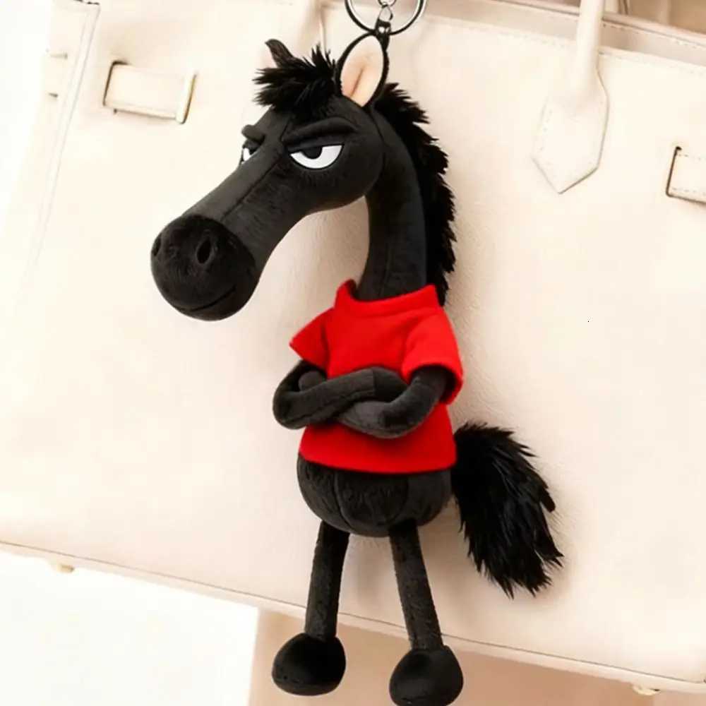 Creative Plush Dark Horse Keychain Cute Soft Simulation Horse Doll Mascot Dolls Chinese Style Zodiac Pony Figurine Children Toy H260318 - view 6