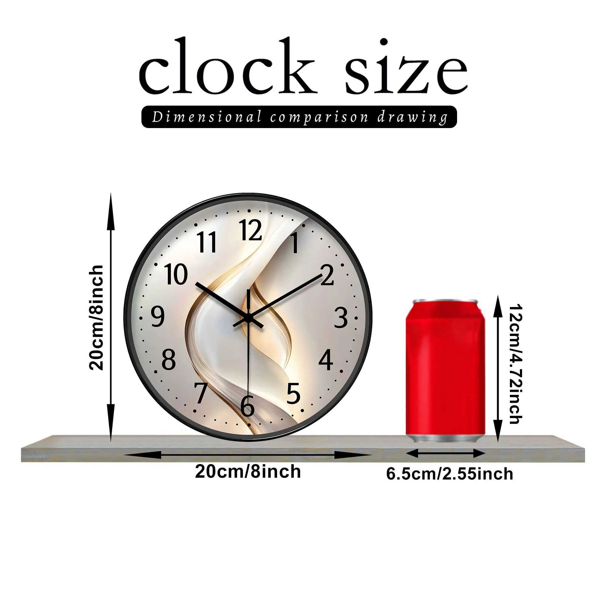 Round Minimalist Modern Wall Clock Light - toned Streamline Decor Batteries Not Included 10-16 Inches D260318