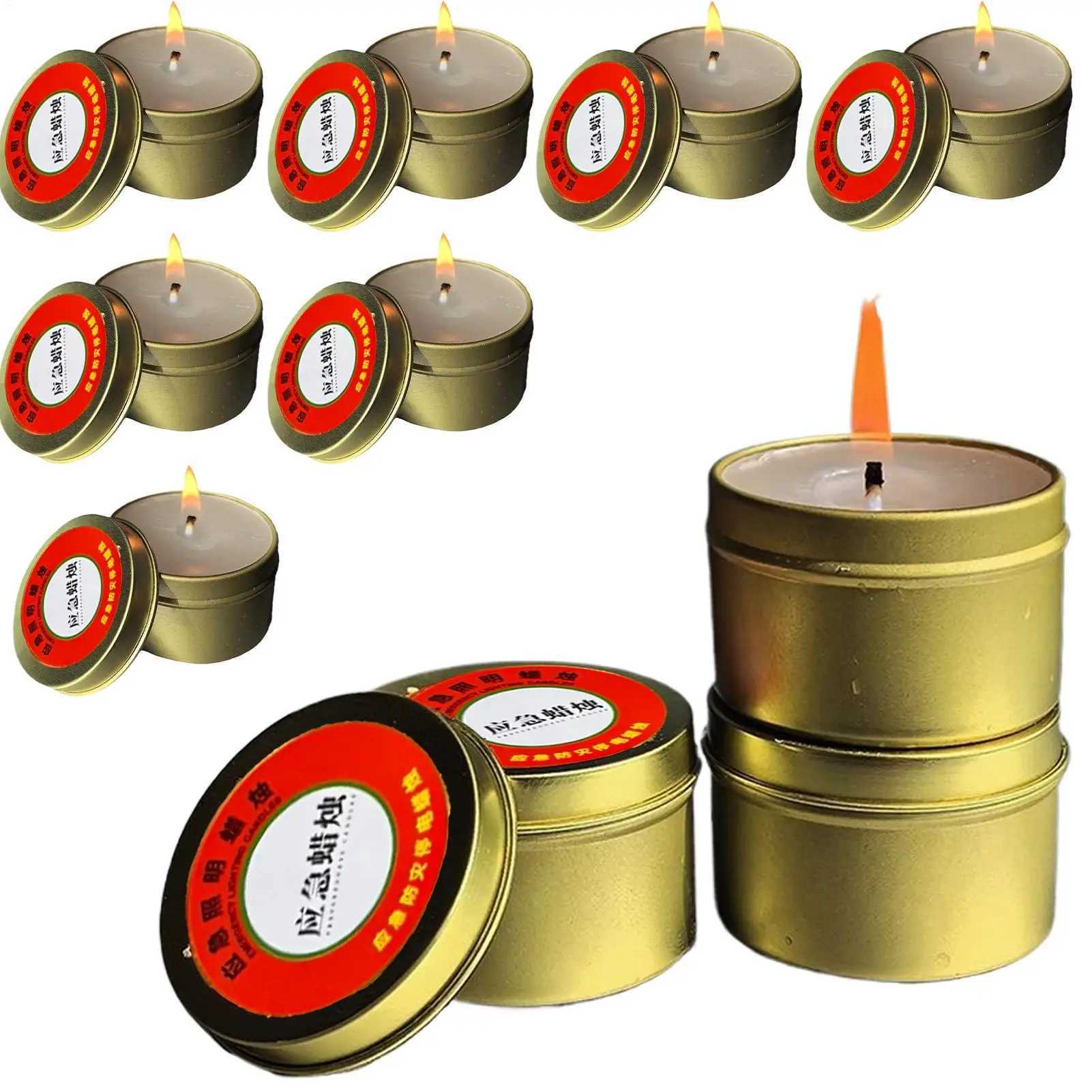 10pc Survival Candles SmokelessOdorless Long-Lasting Emergency Candles For Power Outage Camping Outdoor Home Supplies Windproof D260318