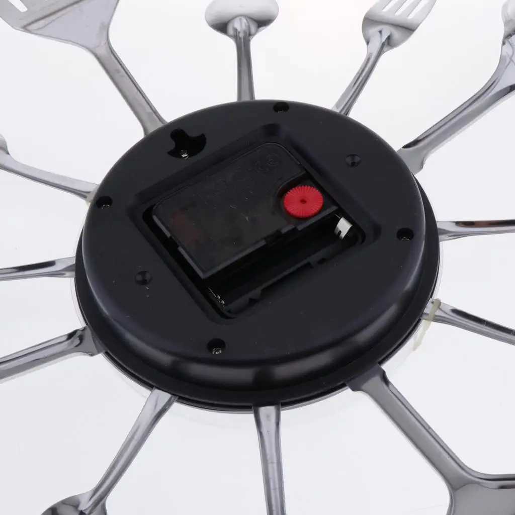 Kitchen Wall Clock Cutlery Kitchen Utensil with Forks Spoons Decor Wall Watch Creative Tableware Wall Clock for Home Living Room D260318