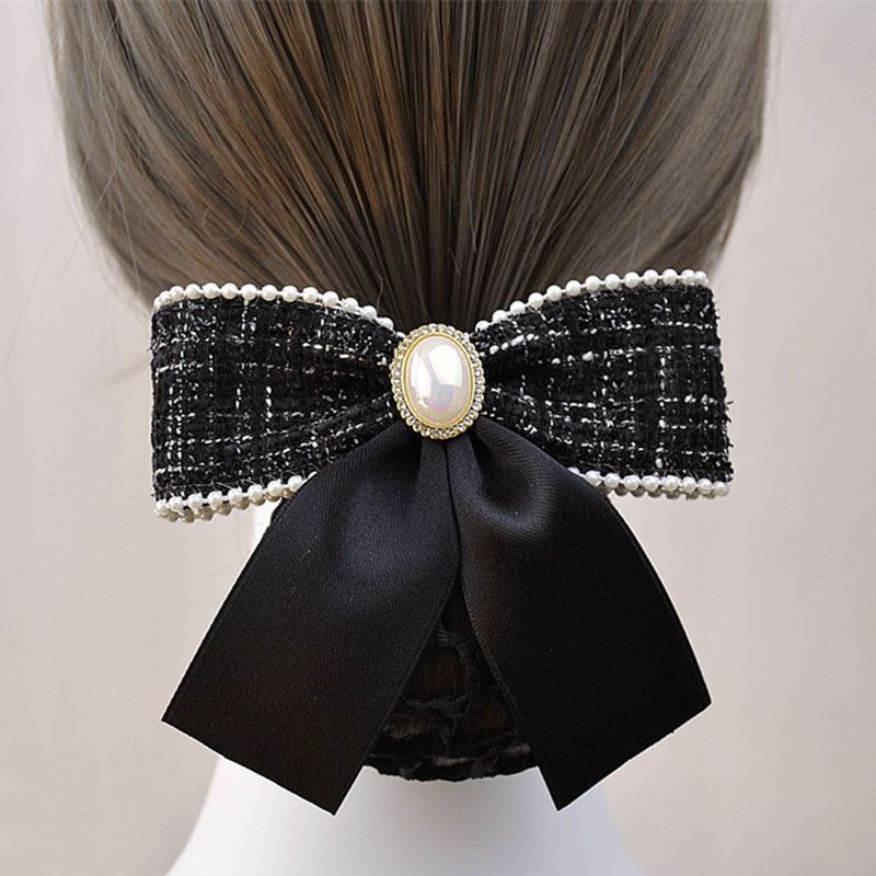 Women's Hair Accessories Net Bow Hairband Updo Hair Clip Flight Attendant Bank Nurse High-end Flower Designer Hair Clip Headpiece