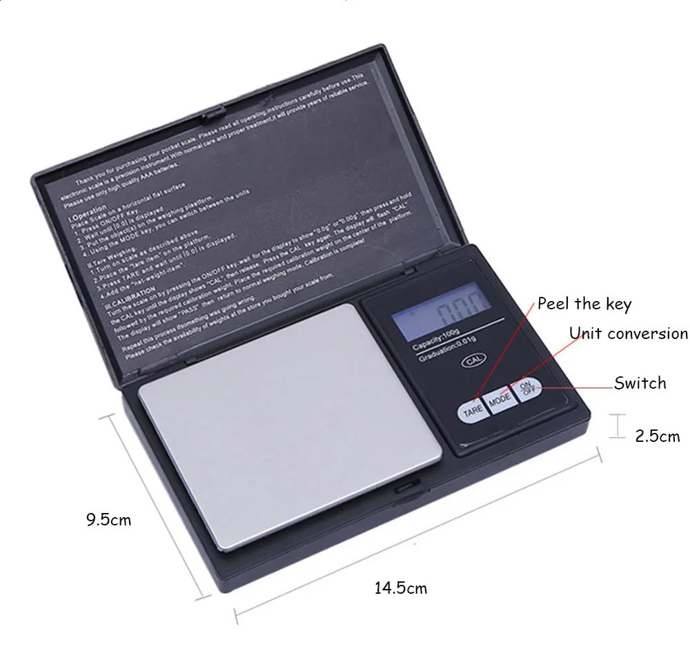 Jewelry Mini Stainless Steel Electronic Scale Digital Pocket Gold Gram Balance Weight Portable 260304