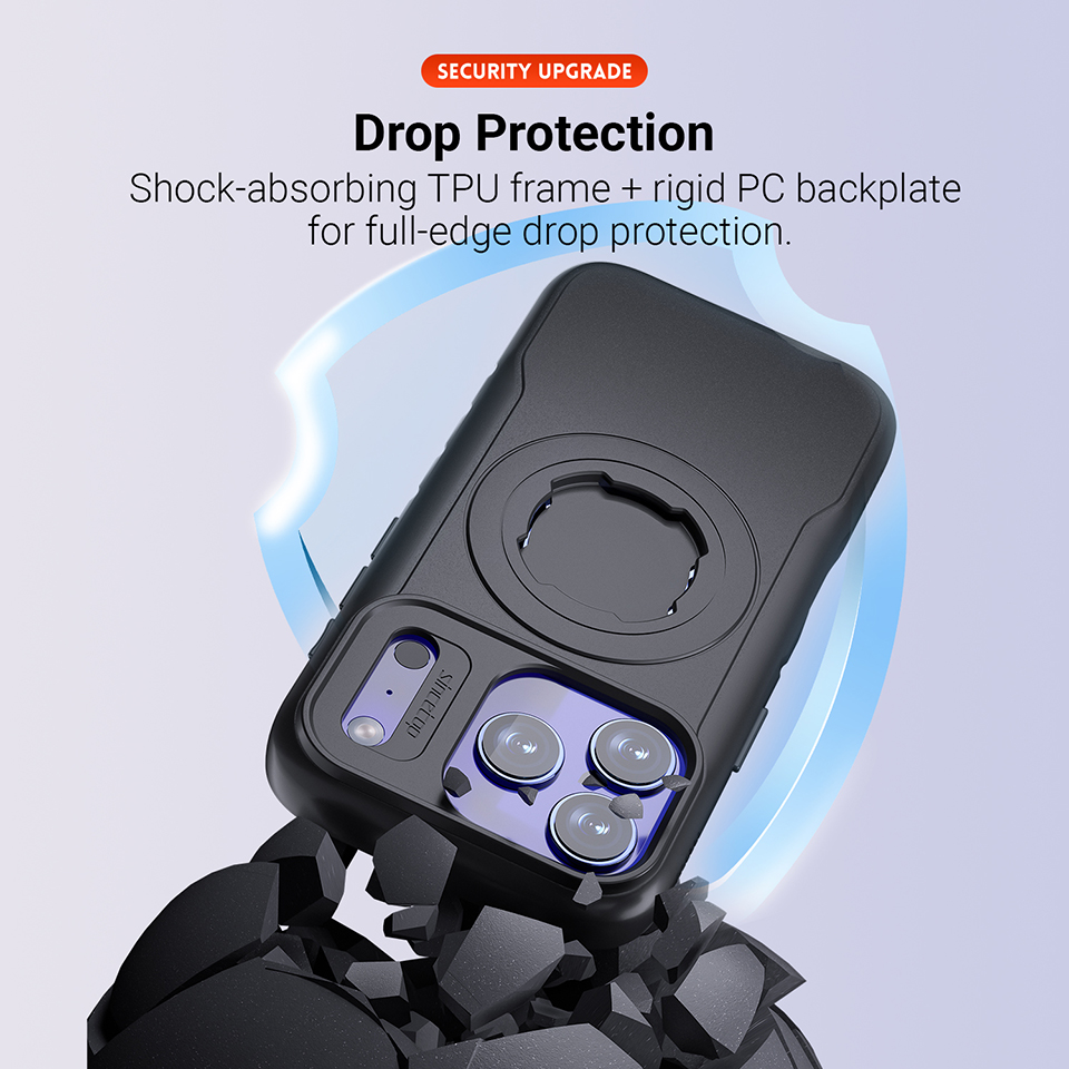 Bike Phone Case for iPhone 17 Air Pro Max, Compatible with Quad Lock Mount, Motorcycle Shockproof Rugged Cover, Industrial Twist-Lock Cycling Case