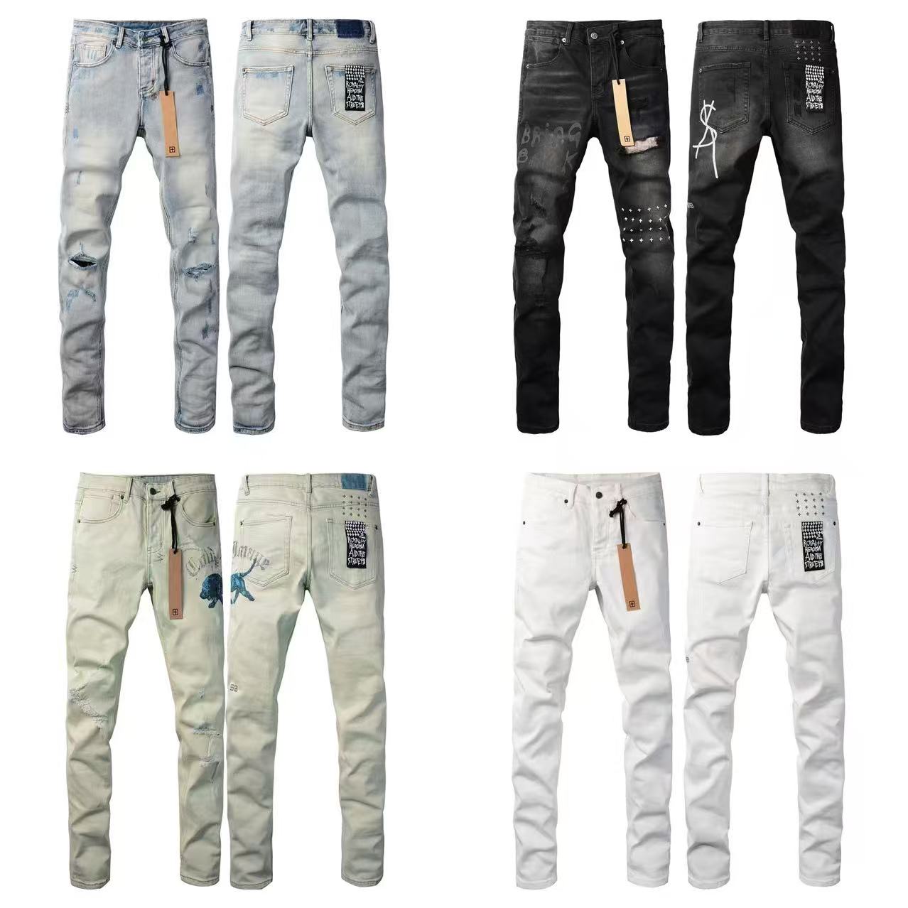 ksubi jeans Brand ksubis jeans High quality fashion men jeans designer pant distressed ripped biker black blue jean slim fit designer pants