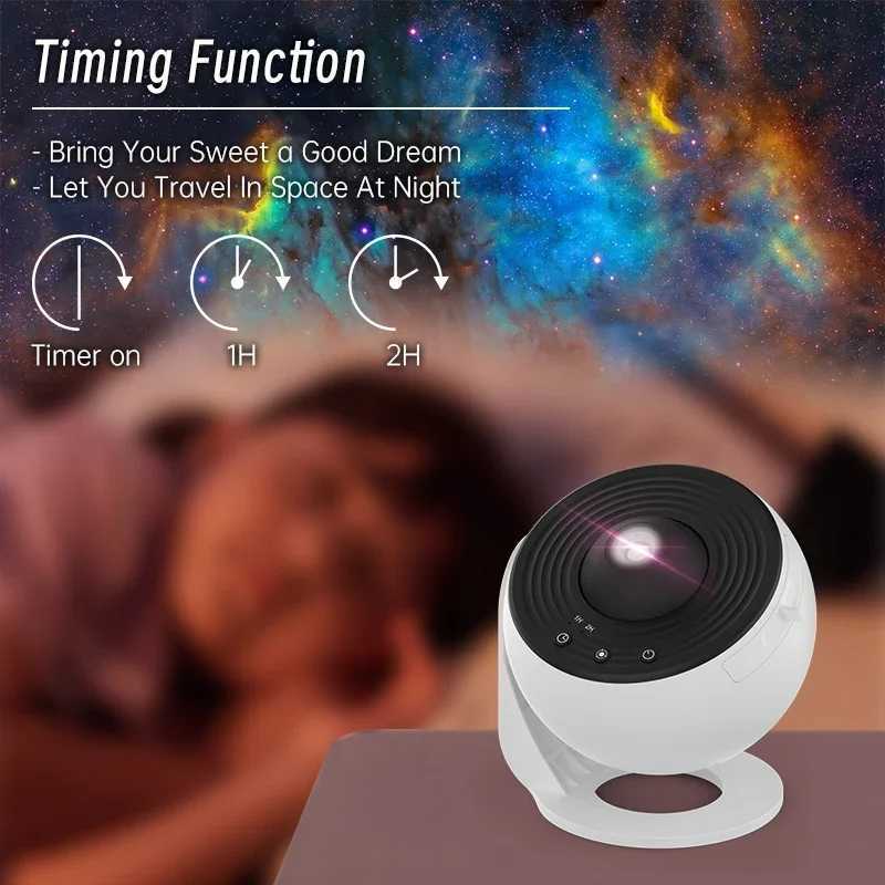 Night Light Galaxy Projector Starry Sky Projector 360 Rotate Planetarium Lamp For Kids Bedroom Valentines Day Gift Wedding Deco H260318