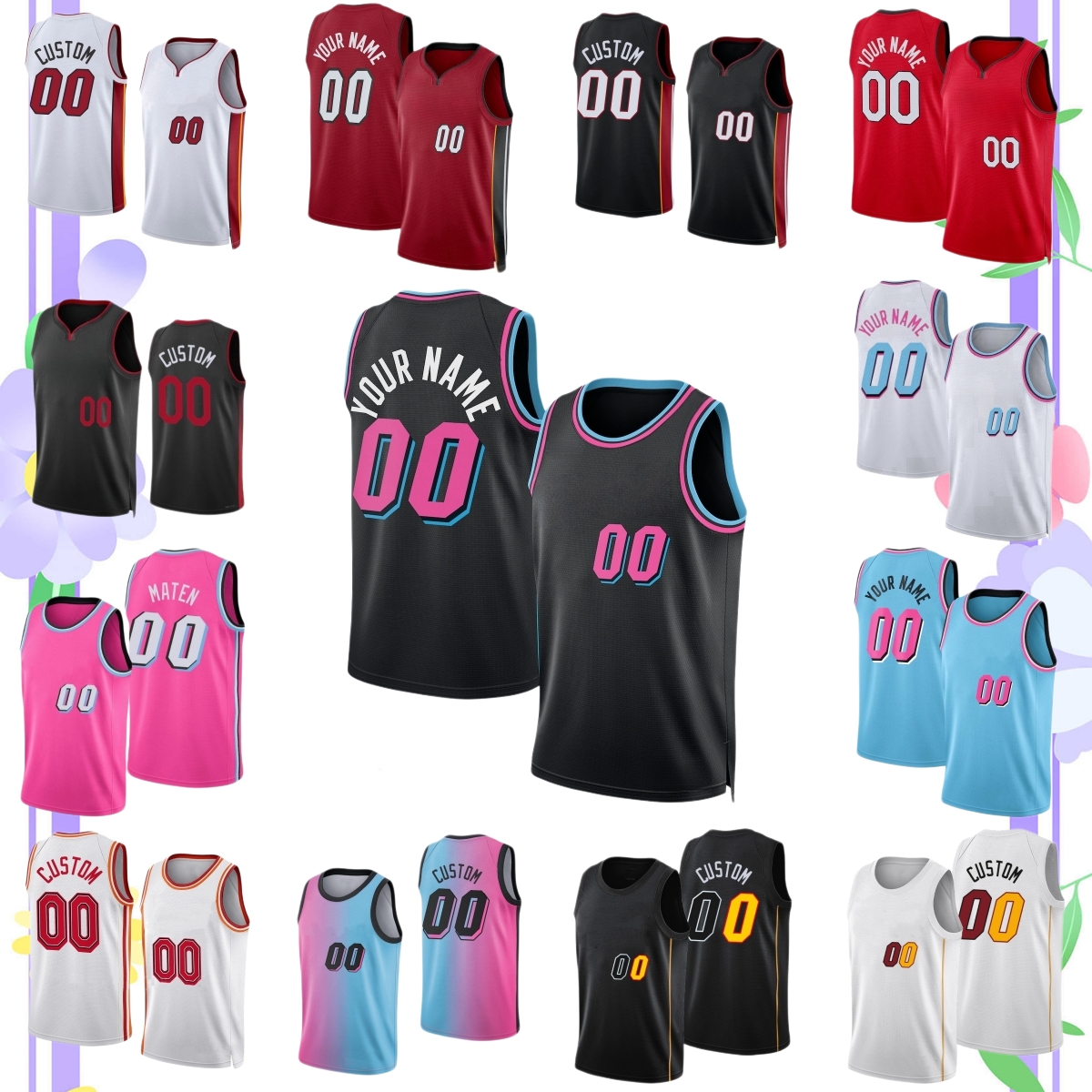 24 Norman Powell New City Basketball Jersey 14 Tyler Herro Adebayo Wiggins Jaquez Ware Larsson Fontecchio Wade Allen Rozier III Jovic Custom Printed Jerseys Shorts