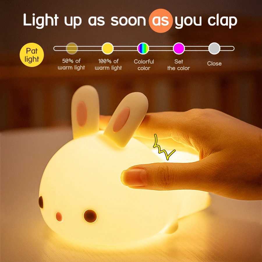 Axolotl Night Light for Kids 2 Brightness Silicone Nursery Sleeping Light Portable USB Rechargeable Bedside Lamp For Babys Room H260318