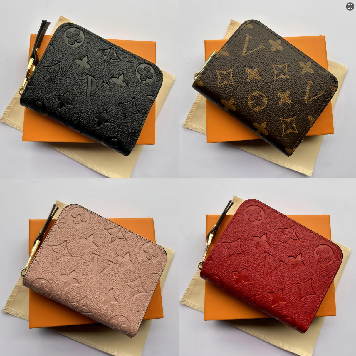 Top quality Fashion designer wallets luxury womens short purses embossed flower letters credit card holders ladies plaid money clutch bags with box and dustbag 10A