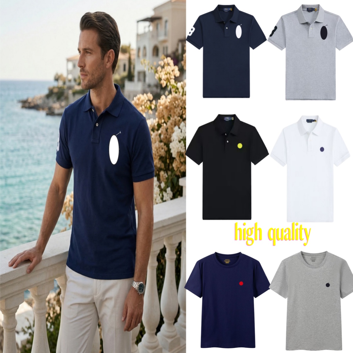 designer polo t shirt mens designer polos t-shirt men designer shirts clothes shirts for men Summer Casual Short Sleeve 100%Cotton multiple colour Tshirt dh