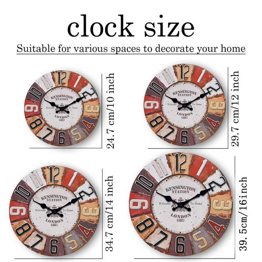 Wooden Wall Clock Living Room Bedroom Kitchen Home Decoration Wall Clock Silent Quartz Clock Holiday Gift 10 Inches 12 Inches 14inch 16inch No Battery