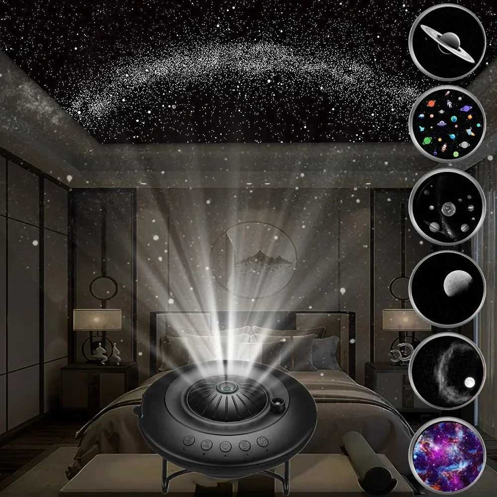 NEW UFO LED Star Projector Night Light 8 in 1 Planetarium Projection Galaxy Starry Sky Projector Lamp for Kids Gift Room Decor H260318