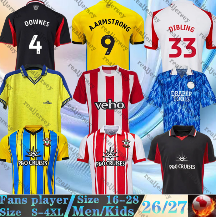 25 26 Southampton soccer jerseys retro 1992 1993 15 16 PELLE AZAZ DOWNES 50-Year FA Cup Champions Anniversary men kids kit REDMOND TADIC CLASIE 202 2026 Football shirts