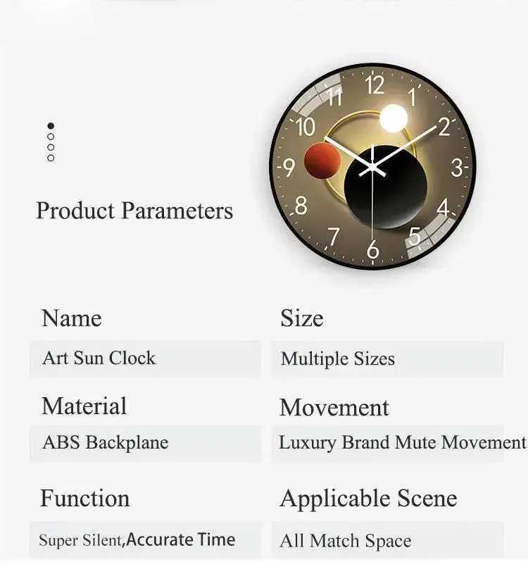 Nordic Style Wall Clock Silent Non-Ticking Battery Operated Wall-mounted Clock Living Room Bedroom Wall Decoratio study D260318