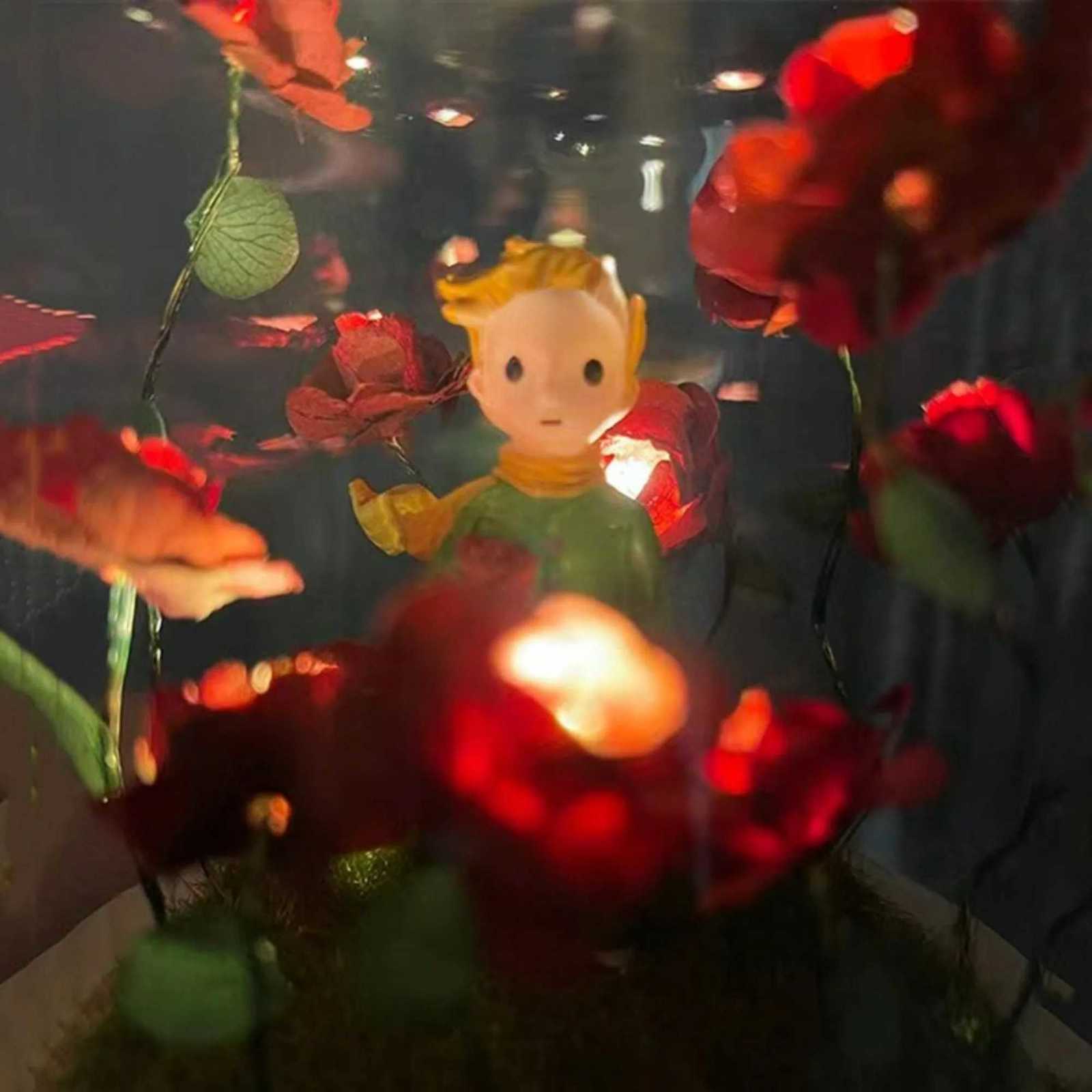 Little Prince Night Light Immortal Rose Atmosphere Lamp Handmade DIY Gift Christmas Valentine Birthday Gift for Girl H260318