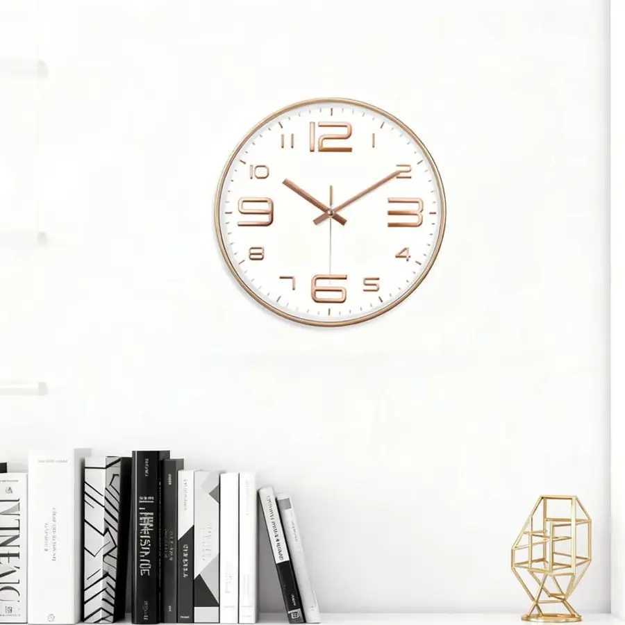 12 Inch Quartz Wall Clock Modern Large Cubic Digital Clock Silent Non Ticking Clock For Living Room Kitchen Home Decoration D260318